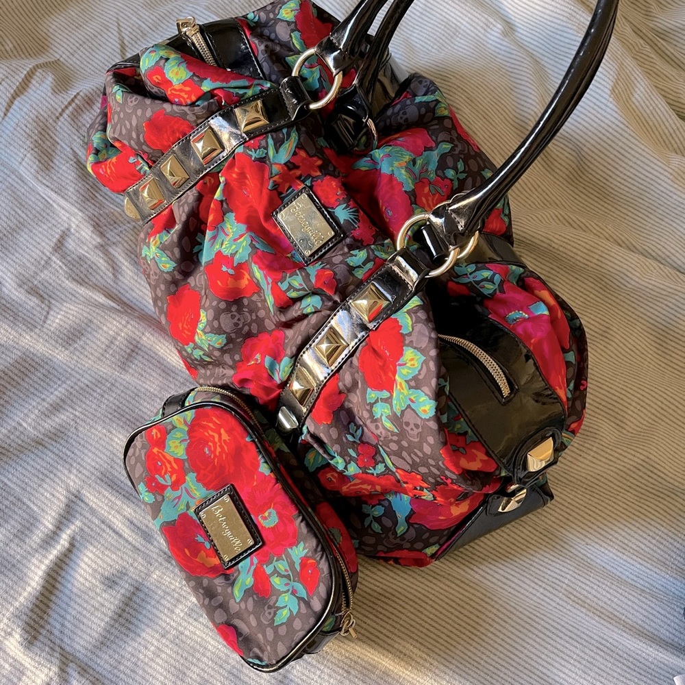 Betsyville Betsy Johnson Roses and Skulls Bag